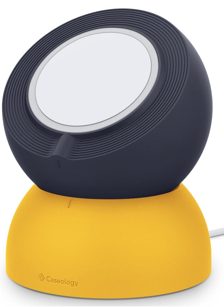 Caseology Nano Pop Stand for MagSafe Charger – Compatible with iPhone 15/14/13/12 Series, Soft-Touch Silicone Desk Dock, Pop-Art Design, Ideal Viewing Angle – Blueberry Navy