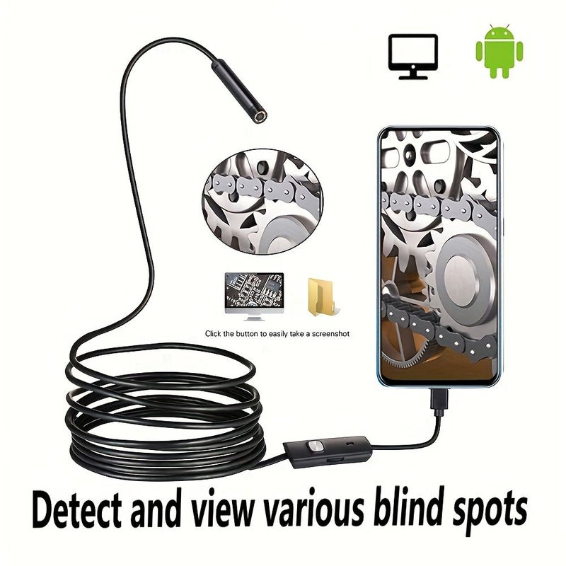 5.5mm Lens Endoscope 393.7inch Flexible Snake Tube Soft Cable Inspection Borescope For OTG Compatible Android Phones - Image 3