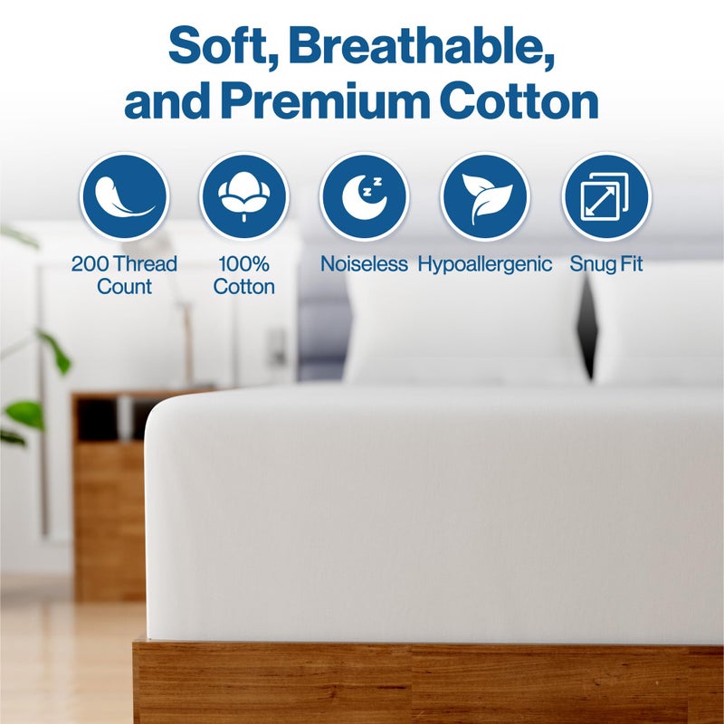 Superity Linen Superity Luxurious Hotel Quality Full Fitted Sheet 100% Cotton Ultra Soft, Skin-Friendly & Hypoallergenic Deep Pocket Fits 16 Mattress Easy Care & Snug Fit (Full Size - 54 X 75) - Image 2