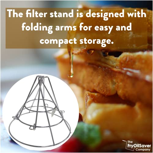 Chef-Master Fryer Oil Filter Stand with Folding Arms to Attach to Deep Fryers, Cooking Oil Filter Holder, Maple Syrup Cone Filter Stand, Model 90073, 7.68 x 9.25 x 9.25" - Image 4