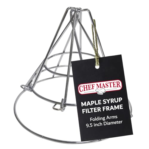 Chef-Master Fryer Oil Filter Stand with Folding Arms to Attach to Deep Fryers, Cooking Oil Filter Holder, Maple Syrup Cone Filter Stand, Model 90073, 7.68 x 9.25 x 9.25" - Image 1