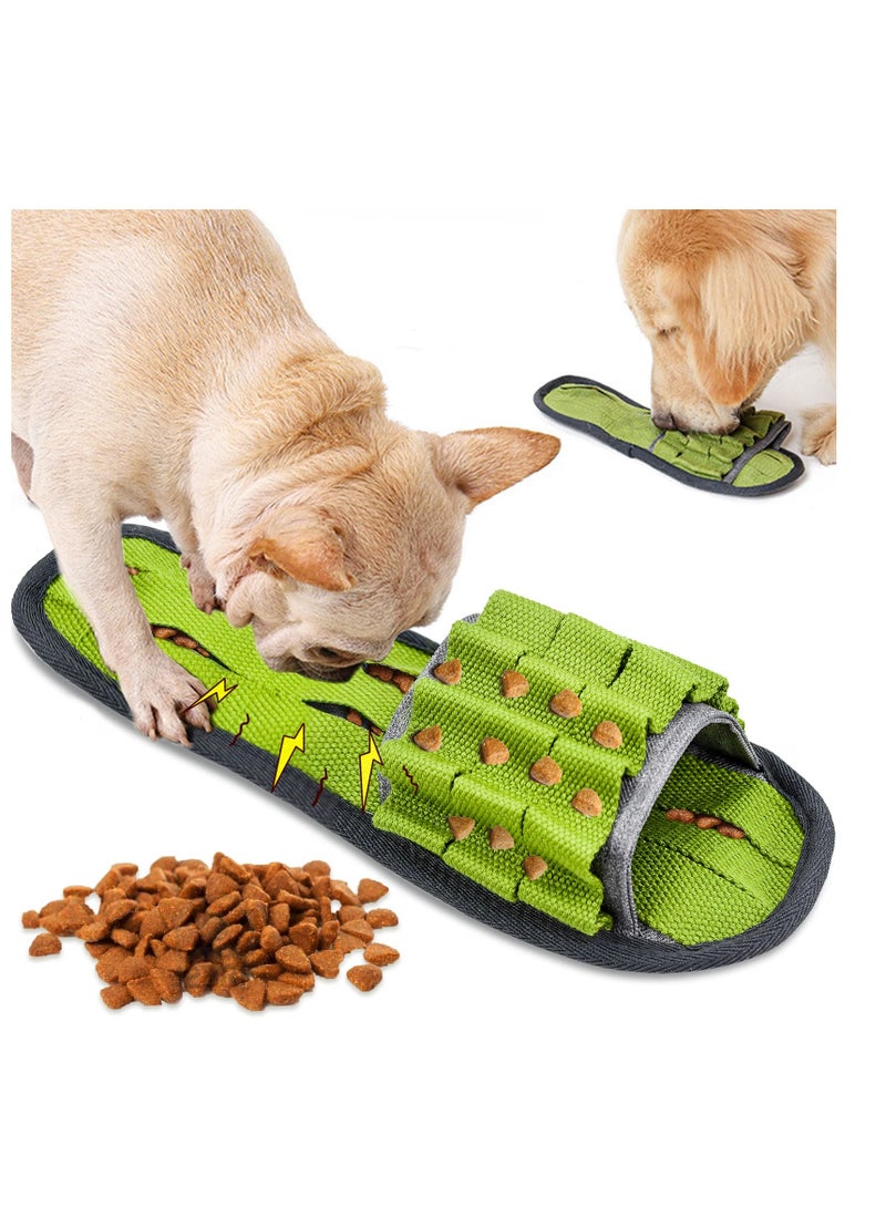 SYOSI Dog Toys, Slippers Shaped Pet Toys, Dog Toys for Boredom,  Interactive Squeaky Toys for Small Medium Dogs, Training Toy with Function for Puzzle, Food Hunting Stress Relief (Green)  - Image 1