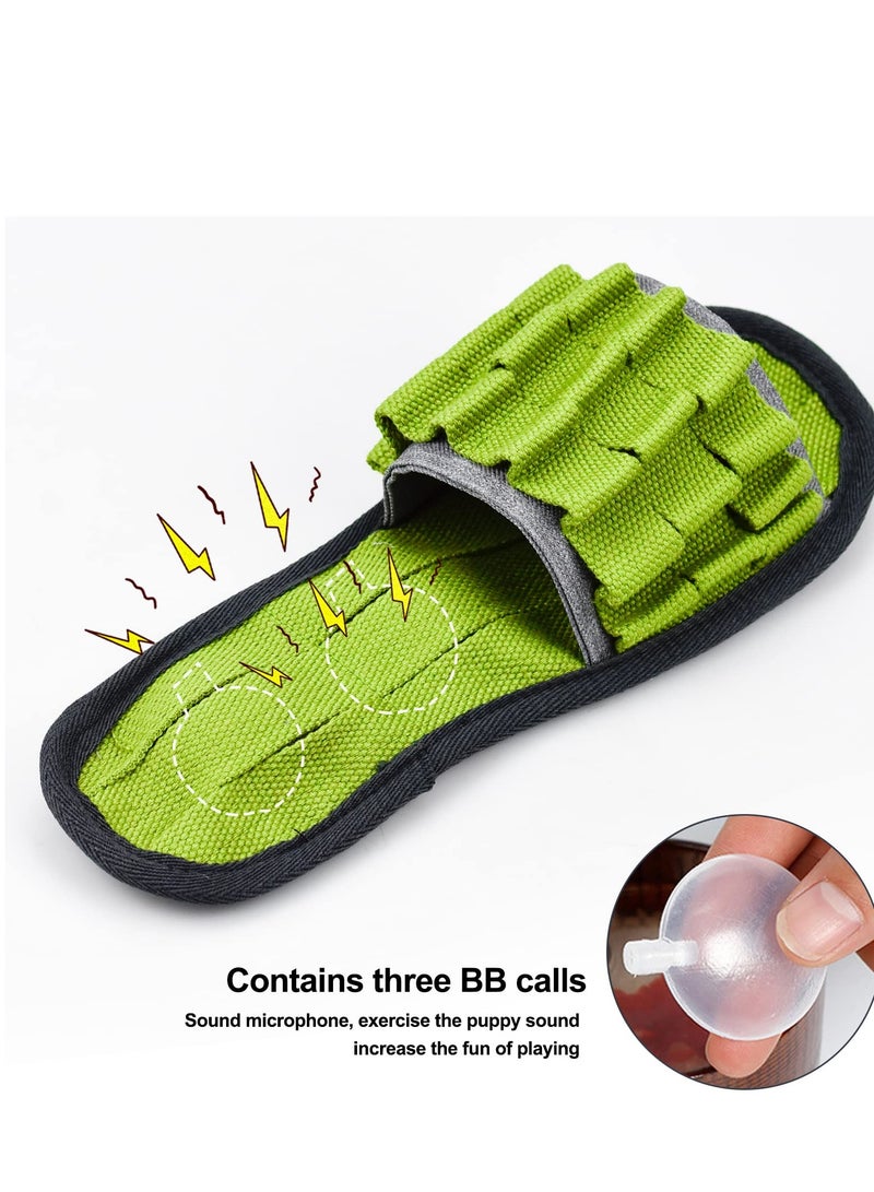 SYOSI Dog Toys, Slippers Shaped Pet Toys, Dog Toys for Boredom,  Interactive Squeaky Toys for Small Medium Dogs, Training Toy with Function for Puzzle, Food Hunting Stress Relief (Green)  - Image 3