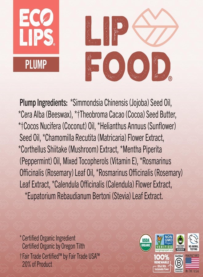 Eco Lips Lip Food - Organic Lip Balm (Plump), Rosemary Mint Flavor 3-pack - Image 4