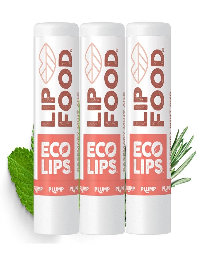 Eco Lips Lip Food - Organic Lip Balm (Plump), Rosemary Mint Flavor 3-pack - Image 1