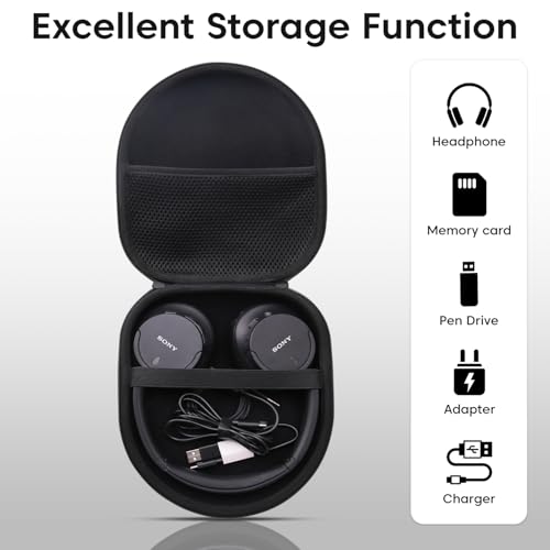 Sounce Hard Shell Carrying Case for Sony WH-CH720N, WH-CH710N, WH-XB900N, WH-XB910N | Shockproof & Travel-Friendly Headphone Storage Bag with Soft Lining & Accessory Pocket - Image 5