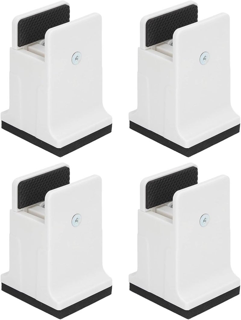 4pcs Adjustable Furniture Risers with Screw Clamp, Heavy Duty Bed Couch Risers, Rubber Height Adjustable Leg Extenders for Tables Sofas Beds Desks and Cabinets (White) - Image 3