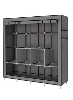 ALMUFARREJ Fabric Wardrobe Organizer Grey 150x175x45 CM  - Image 2