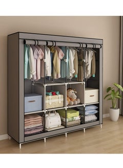 ALMUFARREJ Fabric Wardrobe Organizer Grey 150x175x45 CM  - Image 1