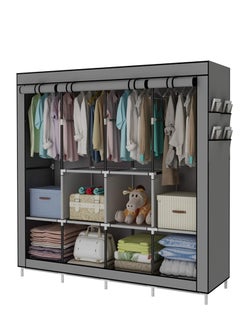ALMUFARREJ Fabric Wardrobe Organizer Grey 150x175x45 CM  - Image 3