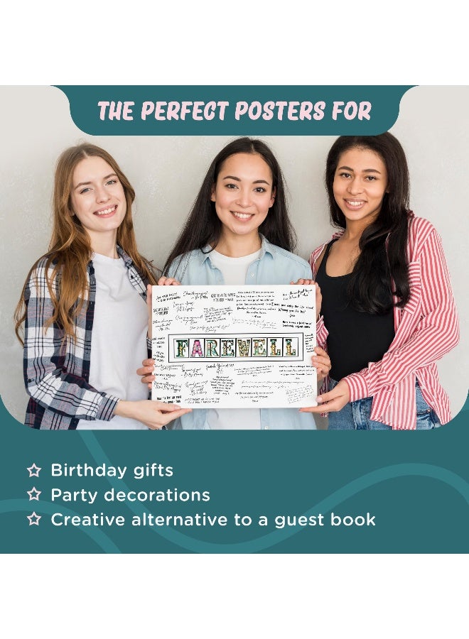 L & O Goods L&O Goods Going Away Party Decorations|Creative Farewell Party Decorations | Large Group Signature Goodbye Or Moving Card | Wall Art Poster for Men, Women, Coworker, Or Friend | 11x17 Inch (Unframed) - Image 2