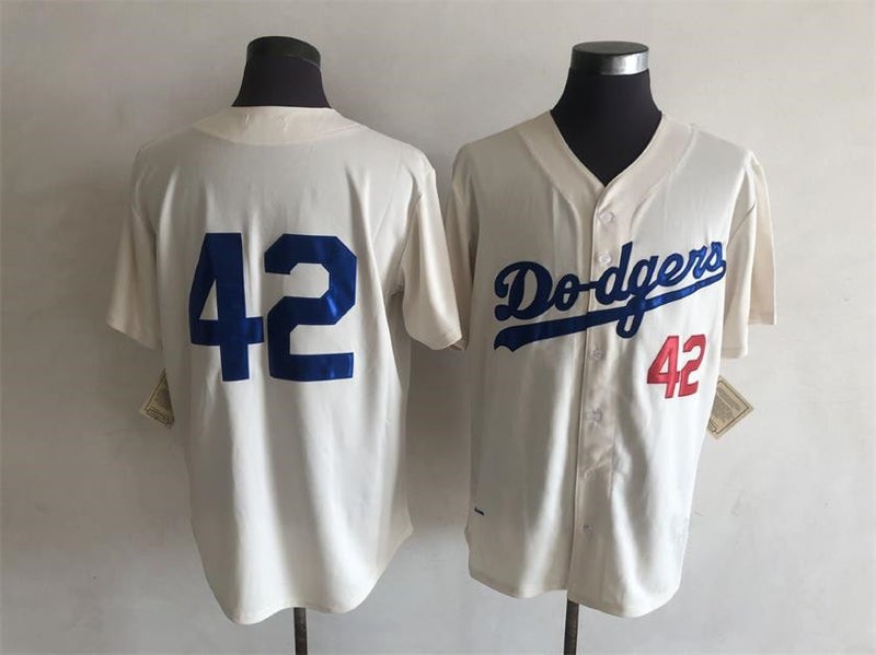 Retro Baseball League Dodgers Los Angeles Dodgers Jersey Embroidered Baseball Uniform - Image 1