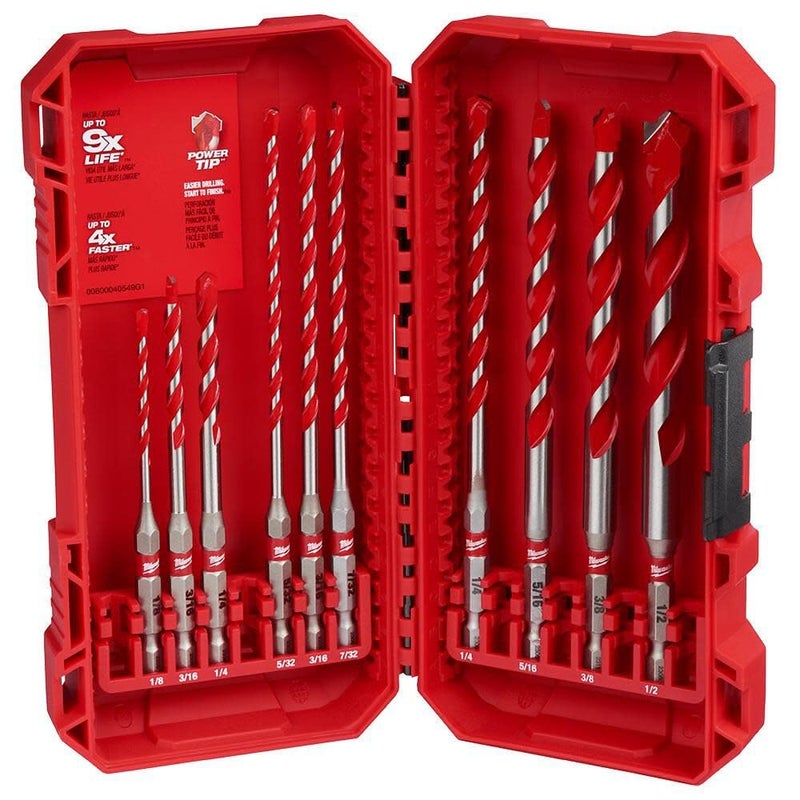 Milwaukee Electric 10PC Shockwave Impact Duty Carbide Hammer Drill B - Image 2