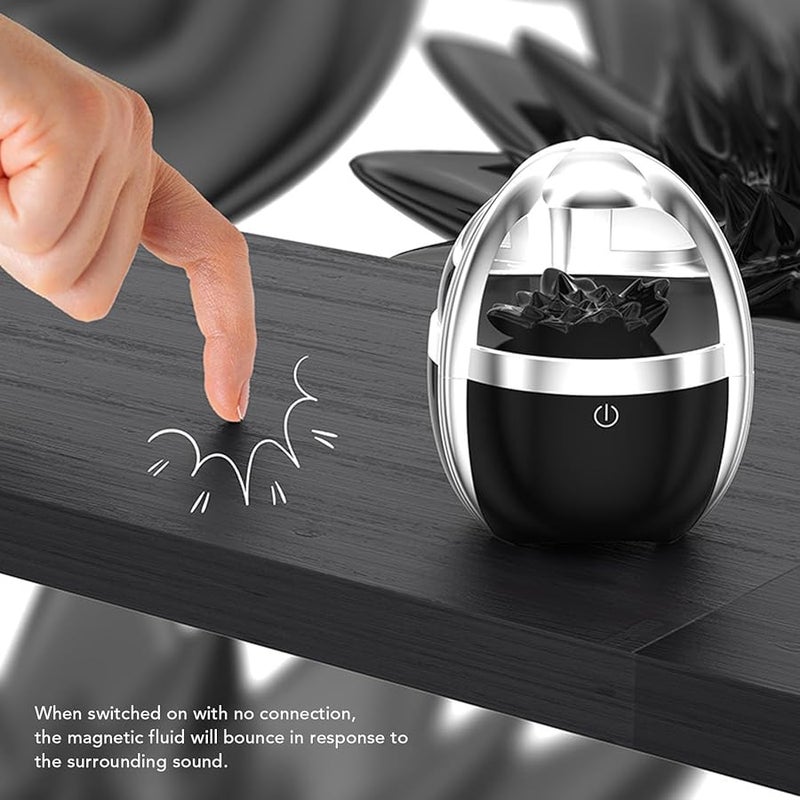 Yosoo White Magnetic Fluid Desktop Speaker Portable Light Bluetooth Speaker 2200mAh Battery - Image 2
