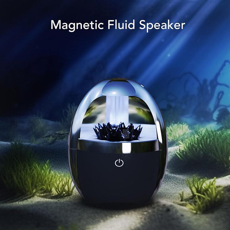 Yosoo White Magnetic Fluid Desktop Speaker Portable Light Bluetooth Speaker 2200mAh Battery - Image 4
