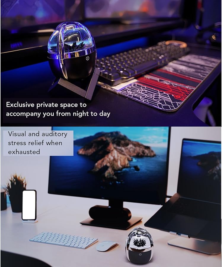 Yosoo White Magnetic Fluid Desktop Speaker Portable Light Bluetooth Speaker 2200mAh Battery - Image 5