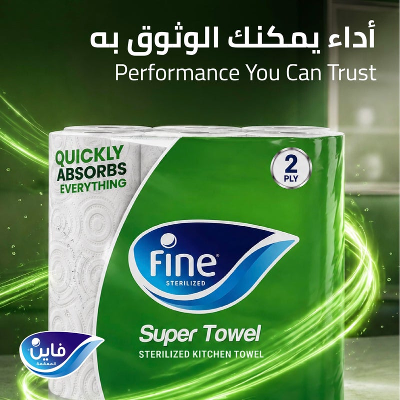 Fine Kitchen Tissue Paper kitchen towel, 2 layers 6 rolls - Image 4