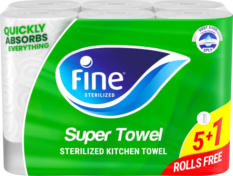 Fine Kitchen Tissue Paper kitchen towel, 2 layers 6 rolls - Image 5