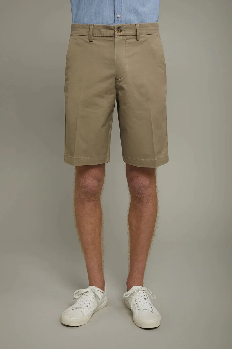 دوبل غانغر Men's Bermuda shorts classic twill - Taupe