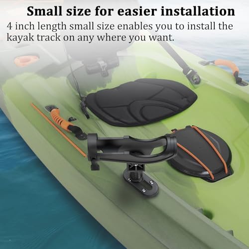 Huntury Kayak Track, Kayak Low Profile Track, Kayak Rail, Kayak Accessories Mount Track, Kayak Gear Track for Fishing Rod Holder, Fish Finder, Cup Holder, Anchor Cleat, Pack of 2, 4"", Black - Image 5