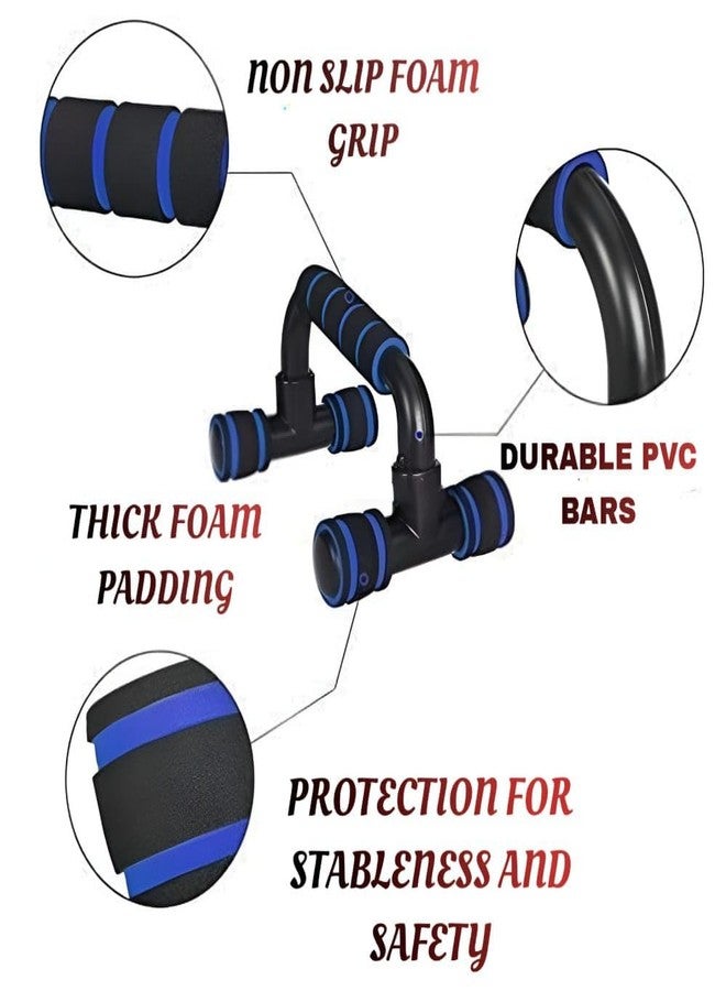 Vuvail Push Up Bars Stand| Abs Material With Cushioned Foam Handle| For Men And Women Home Gym Fitness Equipment| T Shaped| Chest| Dips| Abs| Shoulder| Back Exercise| Arms Workout| Full Upper Body Bodybuliding Tool - Image 4