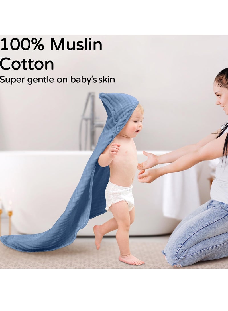 general Hooded Baby Towels for Newborn 2 Pack 100% Muslin Cotton Baby Bath Towel with Hood for Babies, Infant, Toddler and Kids, Large 32x32Inch, Soft and Absorbent Newborn Essential - Image 2