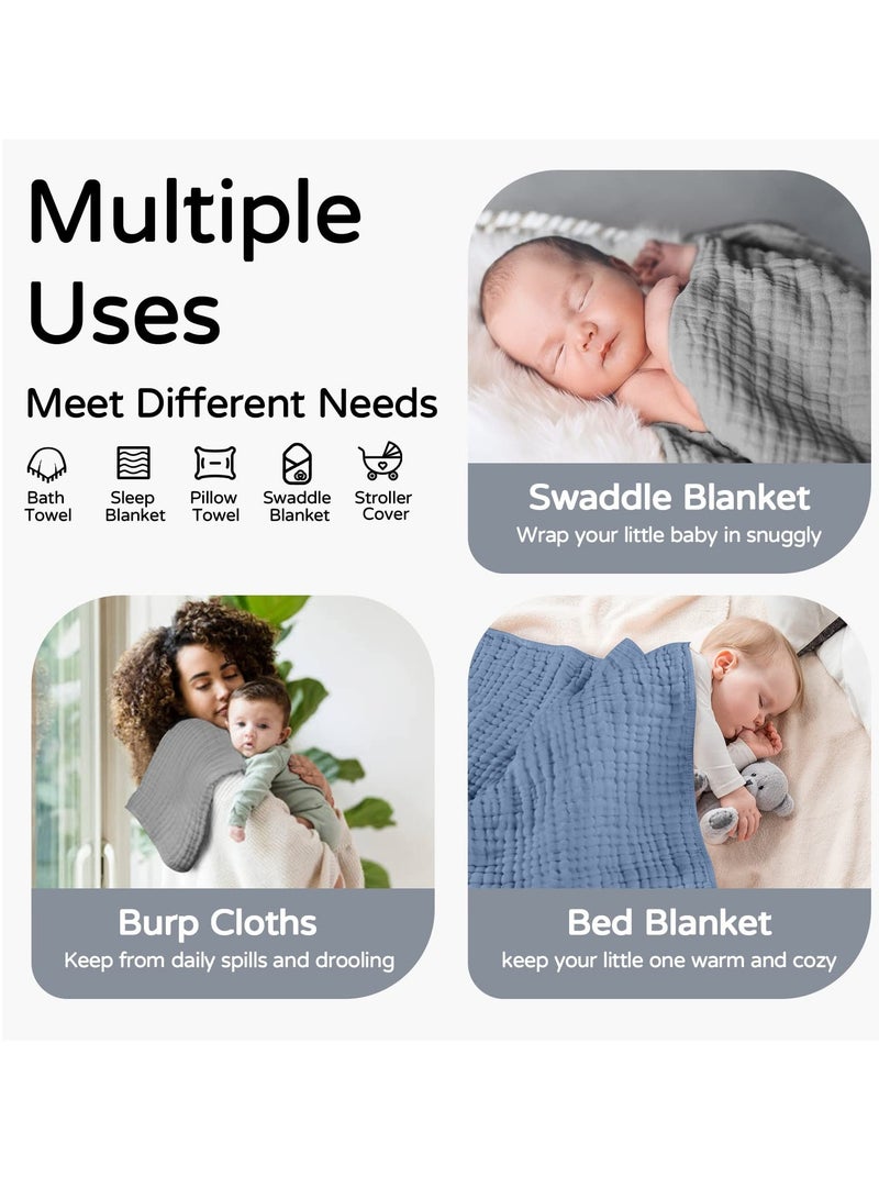 general Hooded Baby Towels for Newborn 2 Pack 100% Muslin Cotton Baby Bath Towel with Hood for Babies, Infant, Toddler and Kids, Large 32x32Inch, Soft and Absorbent Newborn Essential - Image 4