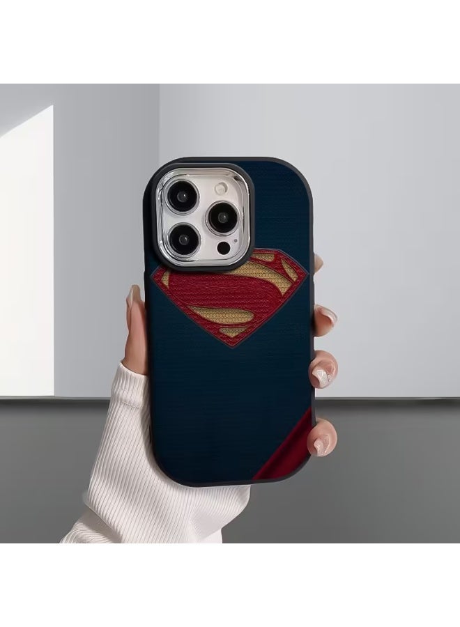 تيمو جراب هاتف هاتف بتصميم شعار سوبرمان رجل الفولاذ متوافق مع موديلات iPhone يوفر حماية للعدسة! مضاد للصدمات والخدوش متوافق مع ايفون 13 برو - Image 1