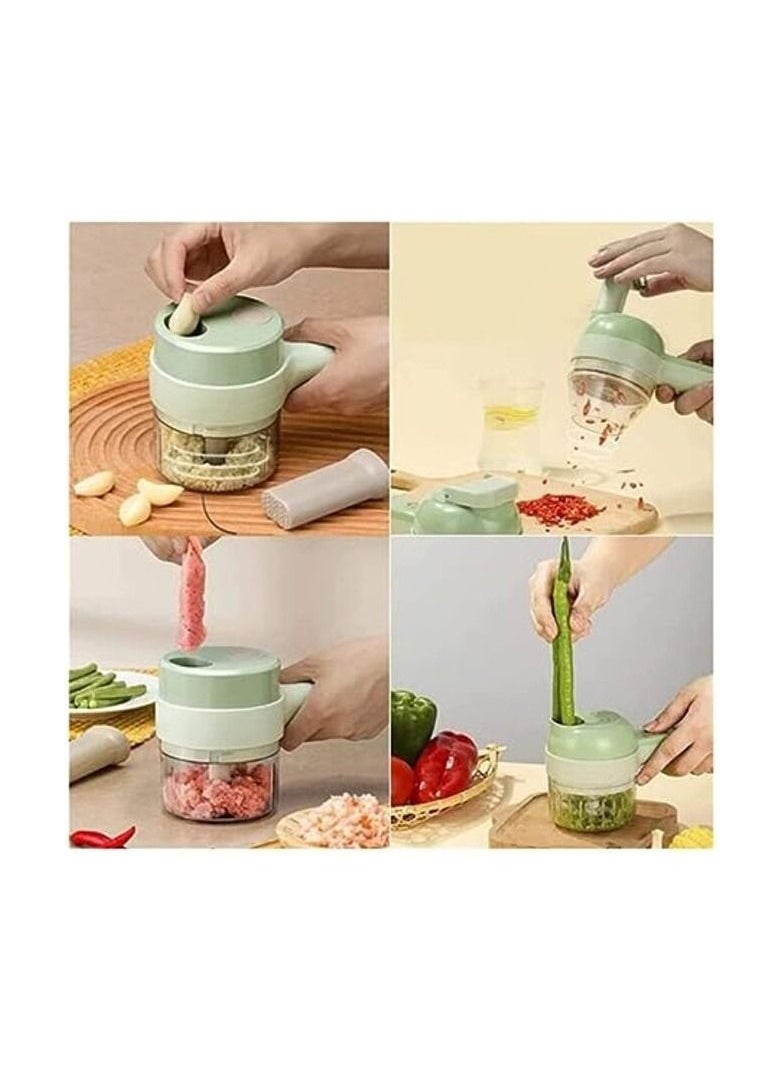 C M E 4 in 1 Handheld Electric Vegetable Cutter Set Wireless Food Processor Carrot Potato Chopper Cutting  - Image 2