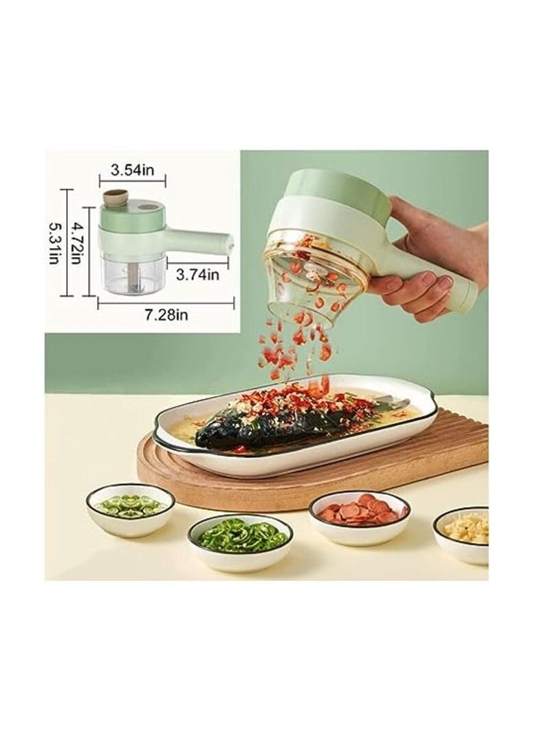 C M E 4 in 1 Handheld Electric Vegetable Cutter Set Wireless Food Processor Carrot Potato Chopper Cutting  - Image 4