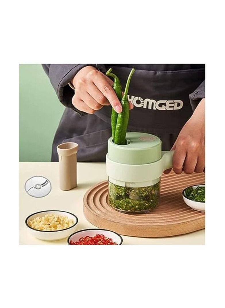 C M E 4 in 1 Handheld Electric Vegetable Cutter Set Wireless Food Processor Carrot Potato Chopper Cutting  - Image 1