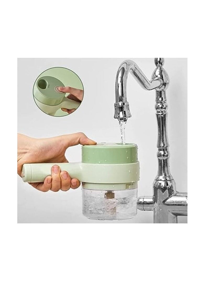 C M E 4 in 1 Handheld Electric Vegetable Cutter Set Wireless Food Processor Carrot Potato Chopper Cutting  - Image 3