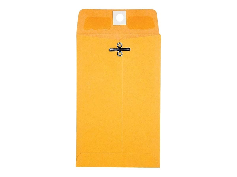 Quality Park 4 x 6-3/8 Clasp Envelopes, Clasp and Gummed Closures for Storing or Mailing, 28 lb Kraft, 100 per Box (QUA37815) - Image 3