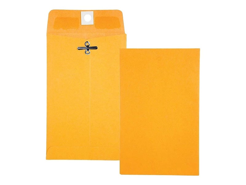 Quality Park 4 x 6-3/8 Clasp Envelopes, Clasp and Gummed Closures for Storing or Mailing, 28 lb Kraft, 100 per Box (QUA37815) - Image 4