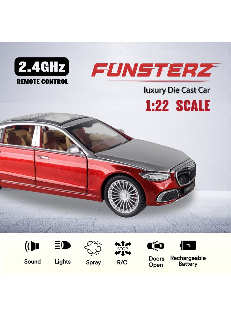 فونسترز سيارة مرسيدس بنز S600 من فانسترز بمقياس 1:22 RC - سيارة مصبوبة بإصدار نادر مع صوت، أضواء، أبواب تفتح، رذاذ، بطارية قابلة لإعادة الشحن، وجهاز تحكم عن بعد كامل الوظائف - Image 2