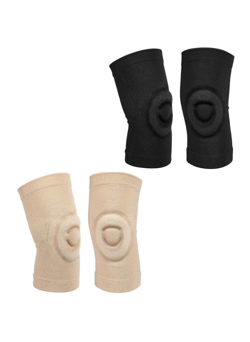 Excefore Gel Knee Pads, 1 Pair Cushion and Support Knee Cap, Figure Skating Gel Knee Pads Cushion and Support Knee Cap for Men Women Adults Youth Kids Dancing, Football Basketball (Size L) - Image 1