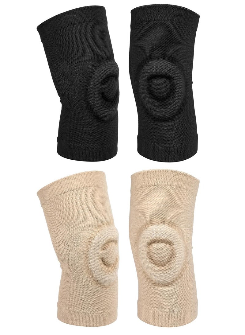 Excefore Gel Knee Pads, 1 Pair Cushion and Support Knee Cap, Figure Skating Gel Knee Pads Cushion and Support Knee Cap for Men Women Adults Youth Kids Dancing, Football Basketball (Size L) - Image 2