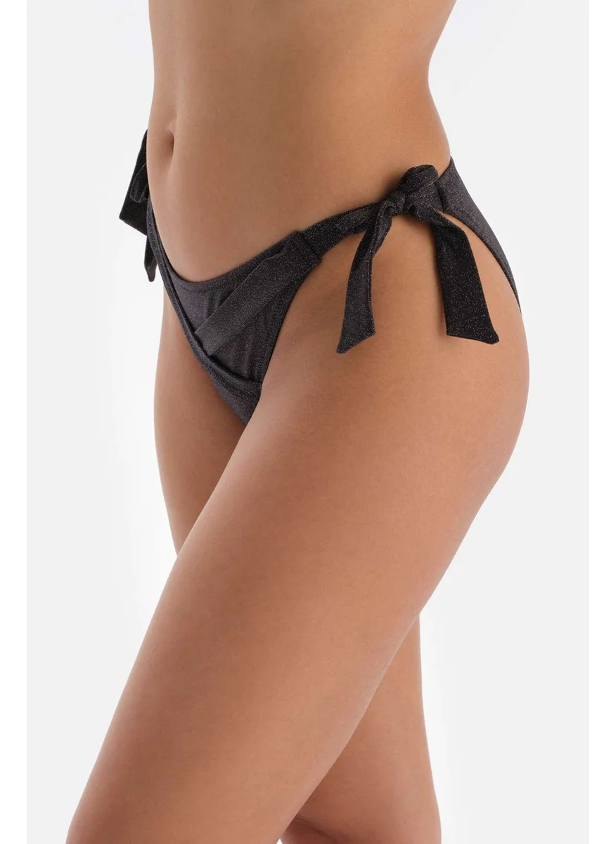 داجي Black Thick Lace Bikini Bottom