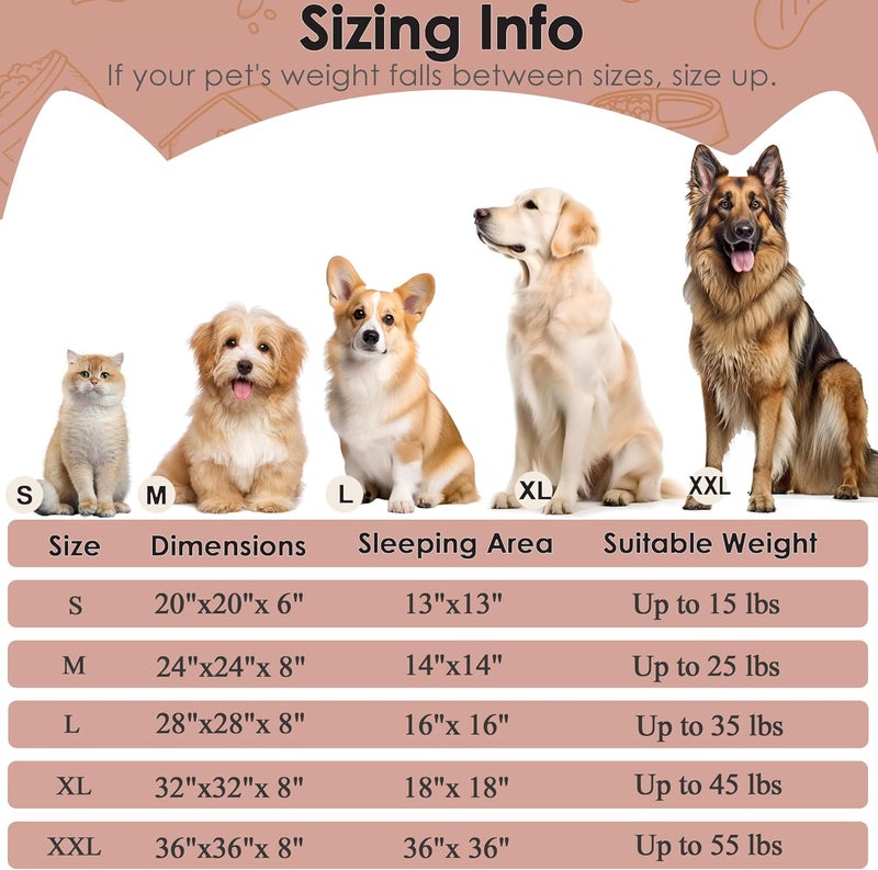 Hoewina Dog Beds Large Sized Dog and Cats, 32in Pet Beds for Large Pet, Washable Indestructible Extra Large Dog Bed (Pink) - Image 2
