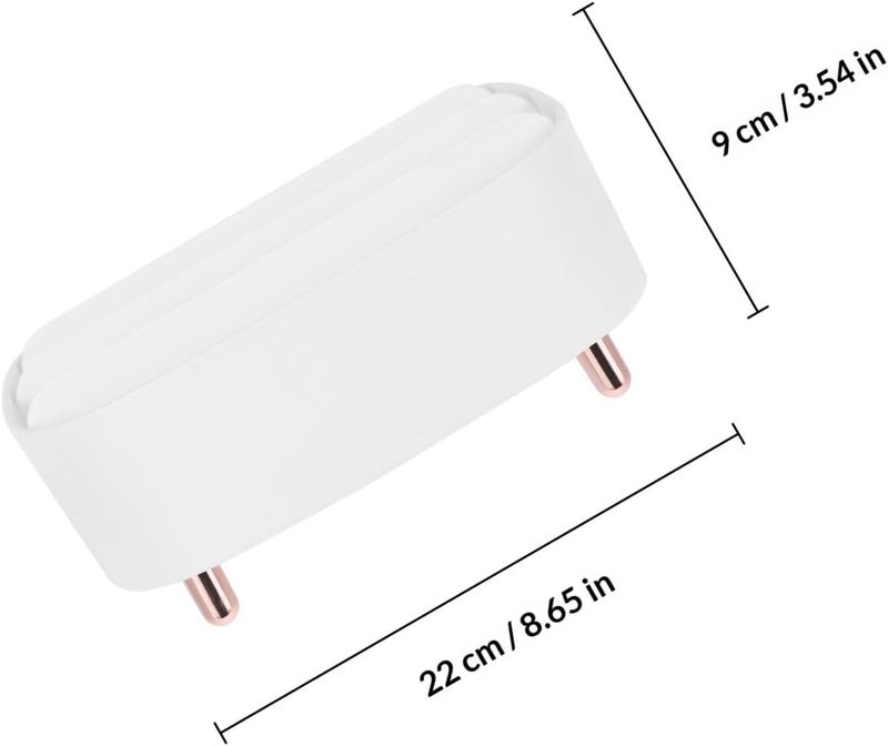 Makeup Storage Box Cosmetic Organizer Desktop Divided Classify Case White Square Cosmetic Storage Box for Home Vanity Dresser - Image 2