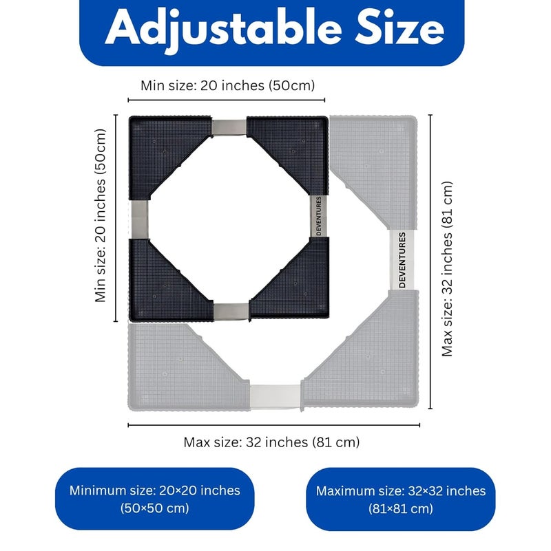 DEVENTURES DEVENTURES Heavy Duty Adjustable Stainless Steel Stand for TOP Front Load Washing Machineair CoolerRefrigeratorDishwasher with Load Capacity Upto 800 KGs  - Image 2