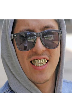 SYOSI Hip Hop Style Teeth Grillz, Gold Plated High Polish Teeth, Removable Mouth Grills For Women Men  - Image 5