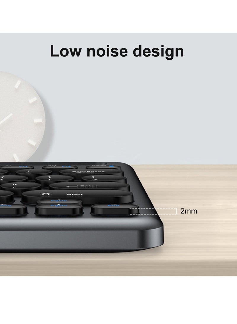 Forev Rechargeable Tablet Dual Mode Keyboard Mouse With Mobile Holder - Silent Thin - Multi Device (2.4G / BT1/ BT2 ) - IOS / Windows / Android ( Arabic / Eng. Key ) | Black - Image 5