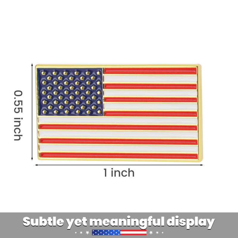 TONOS Exquisite American Flag Lapel Pin 10 PACK -The Stars and Stripes Flag Pins, Solid Metal US Flags Lapel Pin for for Veterans, Military, Memorial Day, 4th of July, Independence Day, Patriotic Gift - Image 4