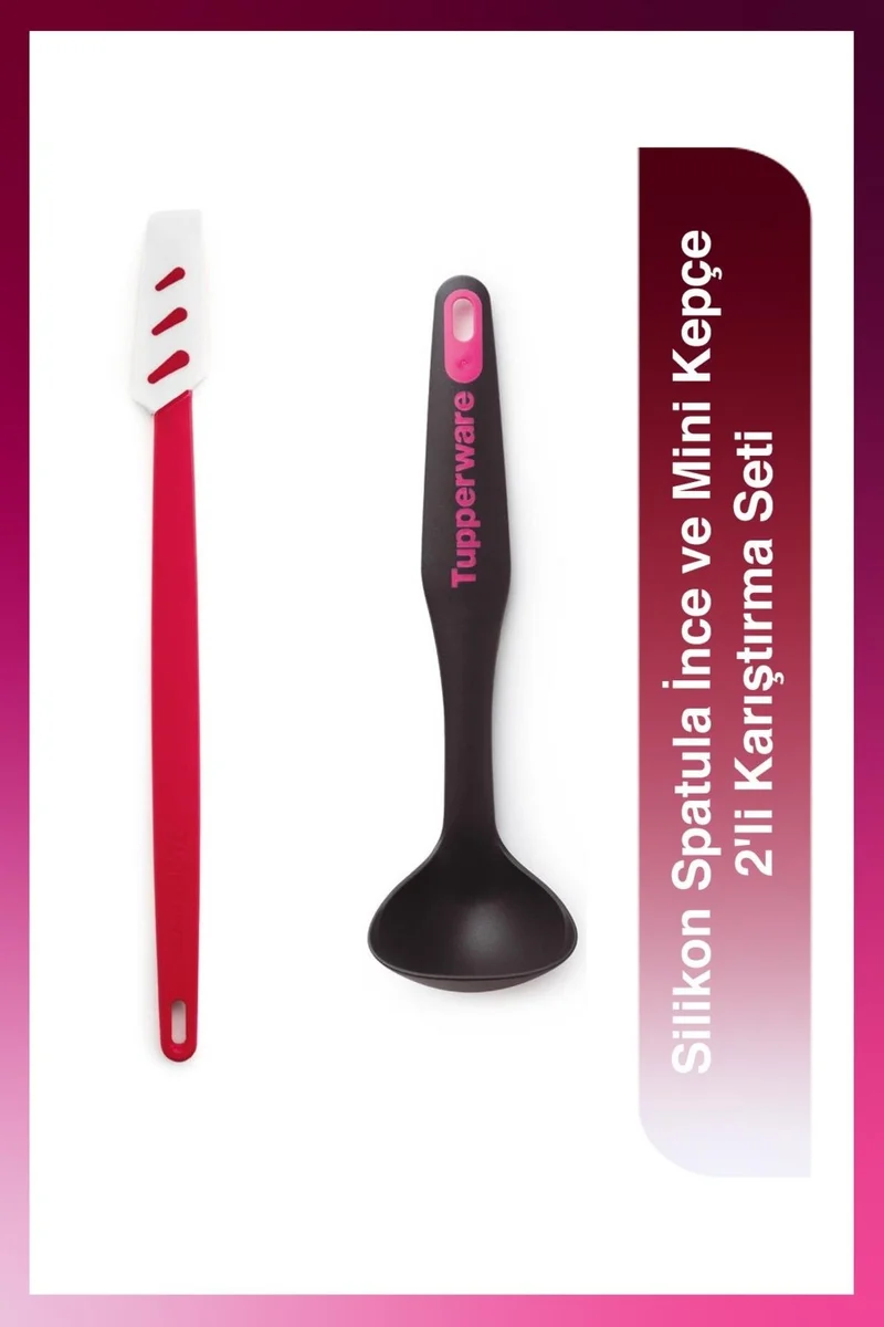 Tupperware Silicone Spatula Thin and Mini Ladle Mixing Set of 2