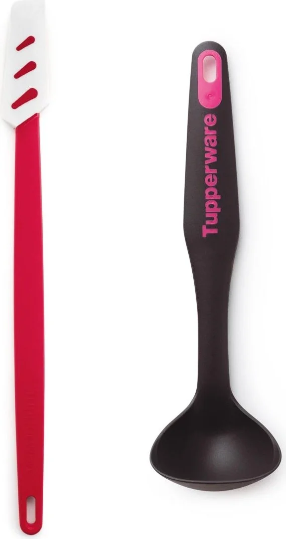 Tupperware Silicone Spatula Thin and Mini Ladle Mixing Set of 2