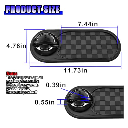UHANBUT Multifunction Car Anti-Slip Mat, Rotatable Temporary Parking Number, Universal Auto Dashboard Organizer Pad Accessory for Phones, Sunglasses, Keys (Grey/Black) - Image 2