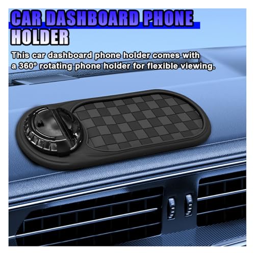 UHANBUT Multifunction Car Anti-Slip Mat, Rotatable Temporary Parking Number, Universal Auto Dashboard Organizer Pad Accessory for Phones, Sunglasses, Keys (Grey/Black) - Image 3