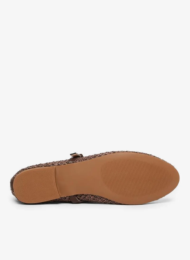 Styli  Brown Woven Ballerina Flats for Women | Best Price UAE