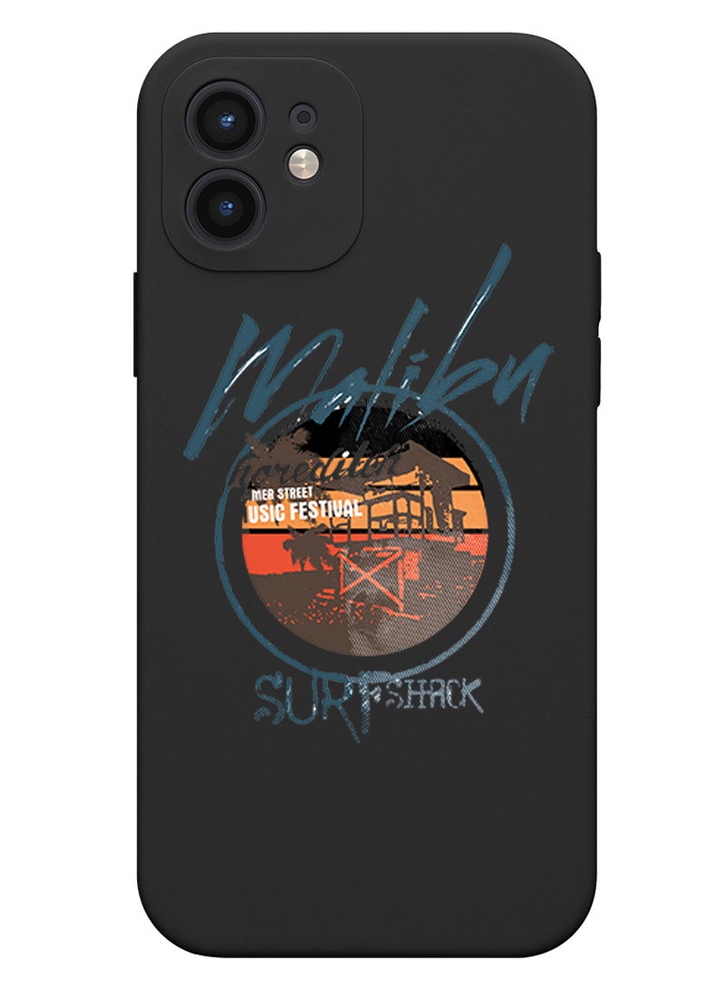 Theodor Protective Slim Fit Case Liquid Silicone Cover with Full Body Protection Anti-Scratch Shockproof Case For iPhone 12 Black  - Mama is going to snap black copy - Image 1